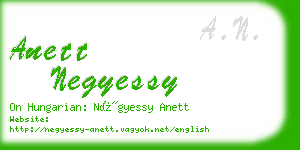 anett negyessy business card